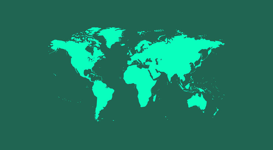 World Map Mixed Media