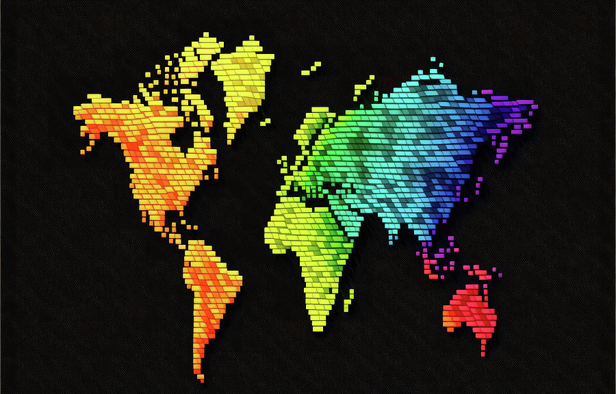 World Map Pixel Art Digital Art by Abdullah Masud - Fine Art America