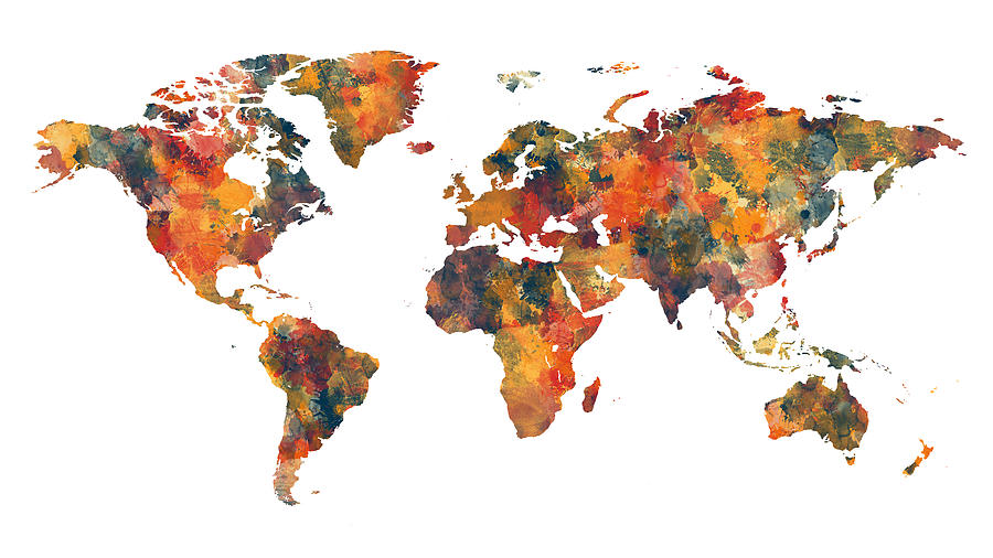 World Map Watercolor Photograph by Alexios Ntounas