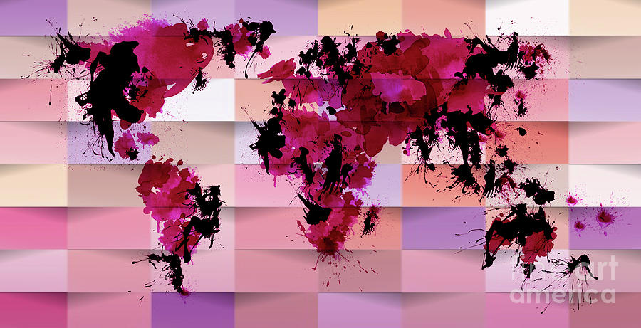 World Maps - 28 Digital Art By Luxury Maps Wall Art Gallery 