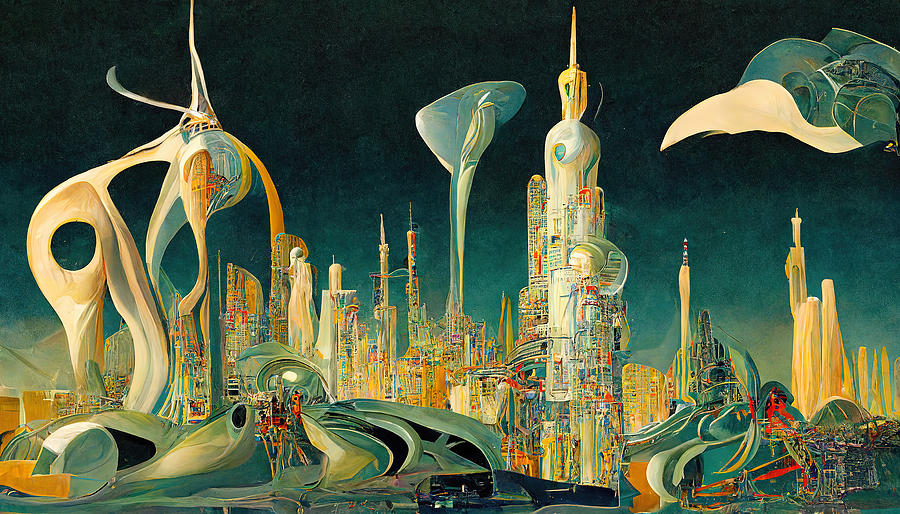 World of Tomorrow, 05 Painting by AM FineArtPrints