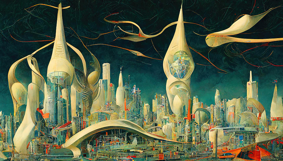 World of Tomorrow, 06 Painting by AM FineArtPrints
