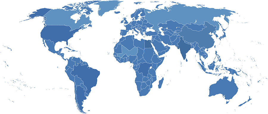 World political map Drawing by Jakataka
