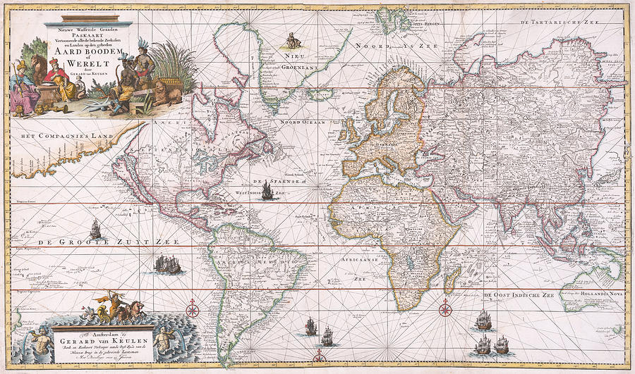 World Sea Chart Nieuwe Wassende Graaden Paskaart Vertoonende Alle de ...