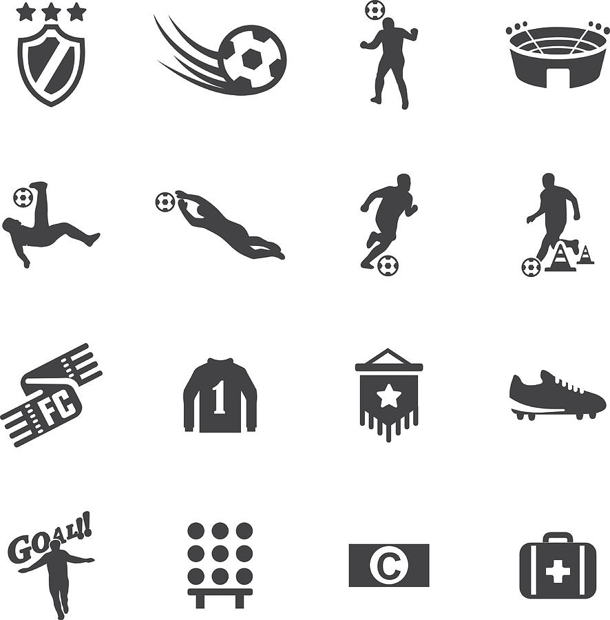 World Soccer Silhouette icons 2 Drawing by LueratSatichob