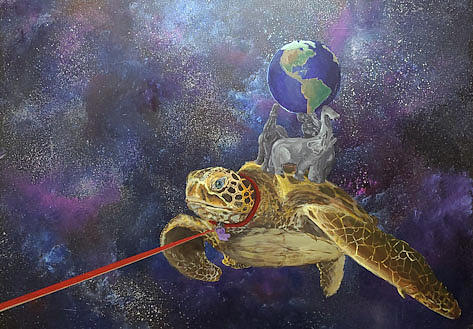 World Turtle 1 Painting by Davend Dom