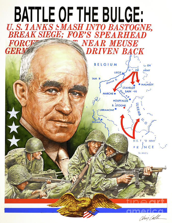 World War II - Battle Of The Bulge - Brigadier General McAuliffe Painting by Chris Calle