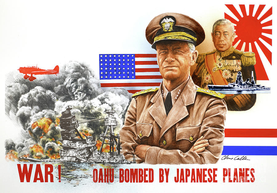 World War II - Bombing Of Pearl Harbor Painting by Chris Calle