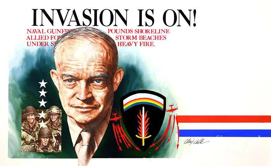 World War II - D-Day - General Eisenhower Painting by Chris Calle