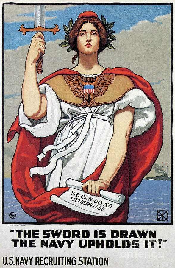 World War One Navy Poster, c1917 Drawing by Kenyon Cox