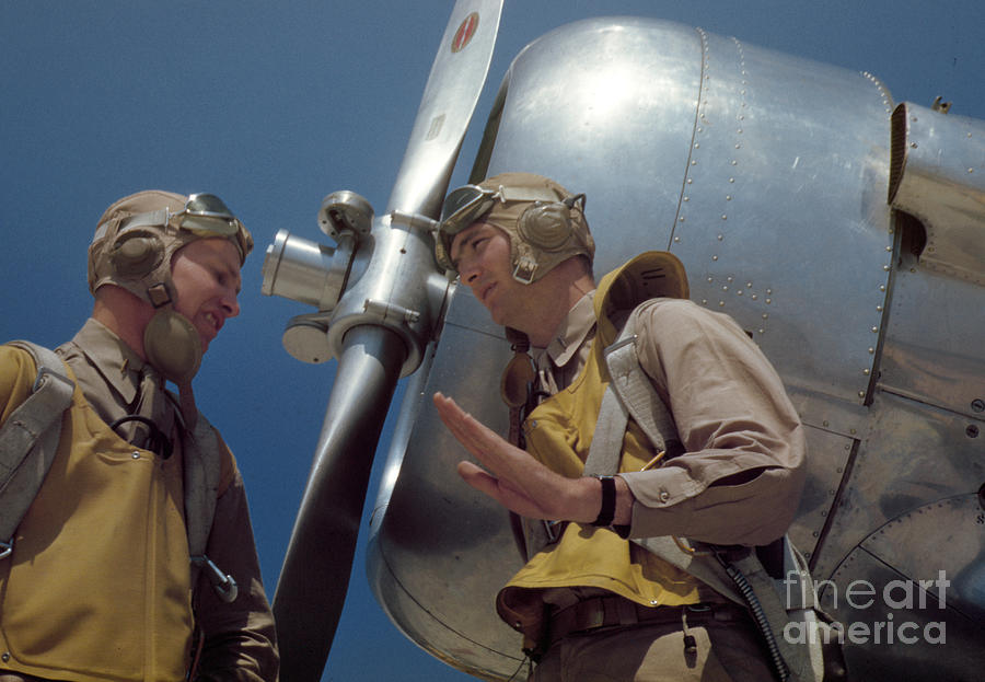 World War Two Marine Pilots, 1942 Photograph by Alfred T Palmer