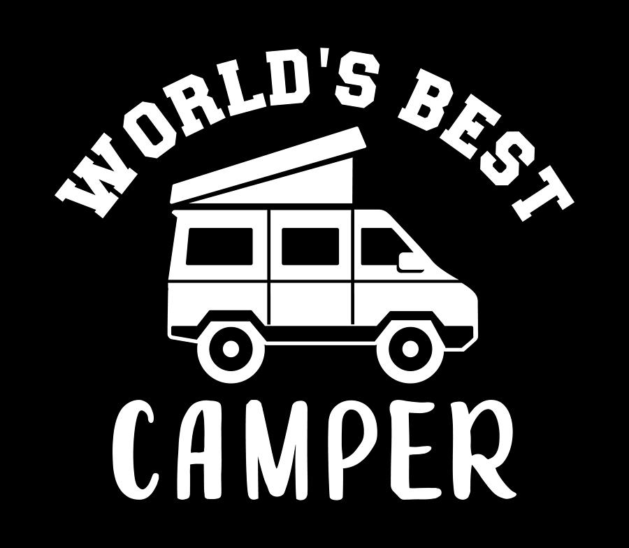 World's best camper Van Camping Digital Art by By Designzz