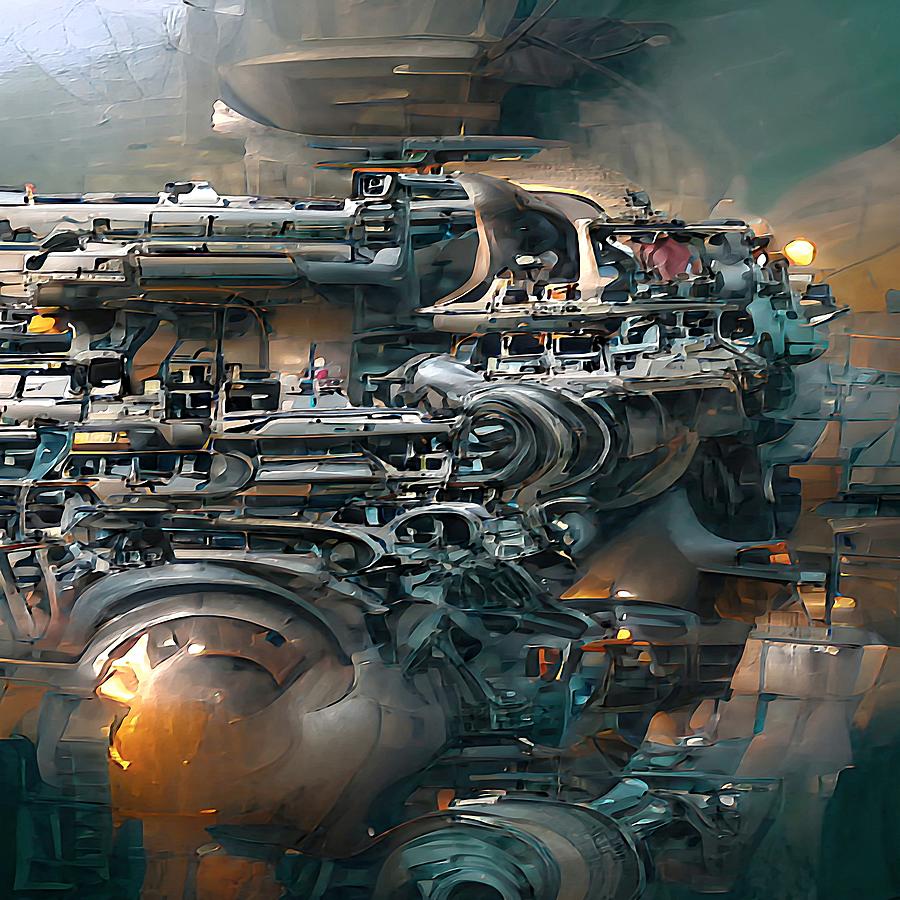 Worlds Largest Engine Digital Art by David Manlove