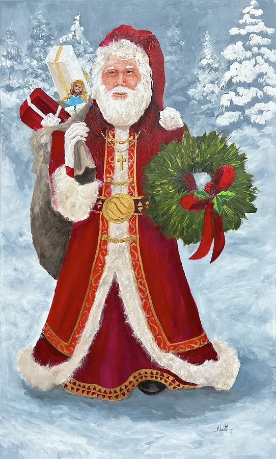 Worlds of Santa 4 St Nickolas Painting by Alan Lakin