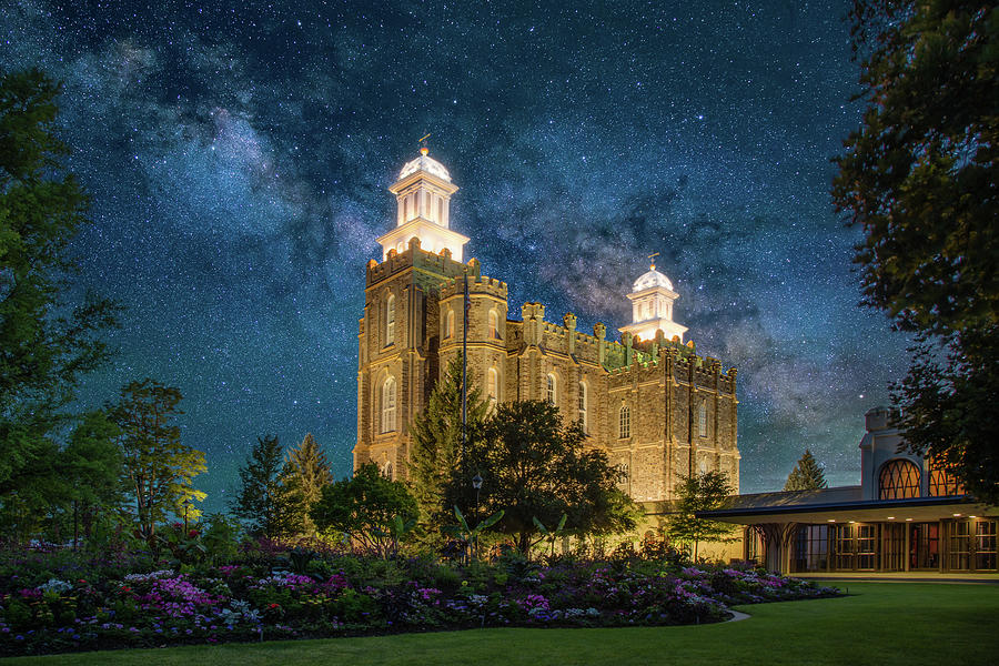 Jesus Christ Photograph - Worlds Without End - Logan Temple by Spencer Bawden