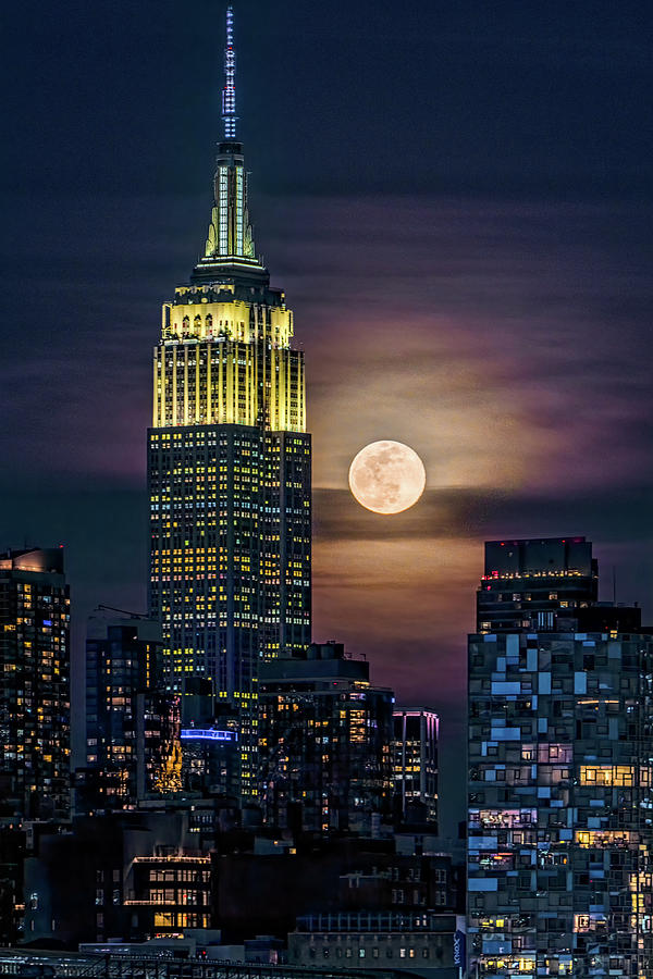 Skyscraper Photograph - Worm Moon Rising by Chris Lord
