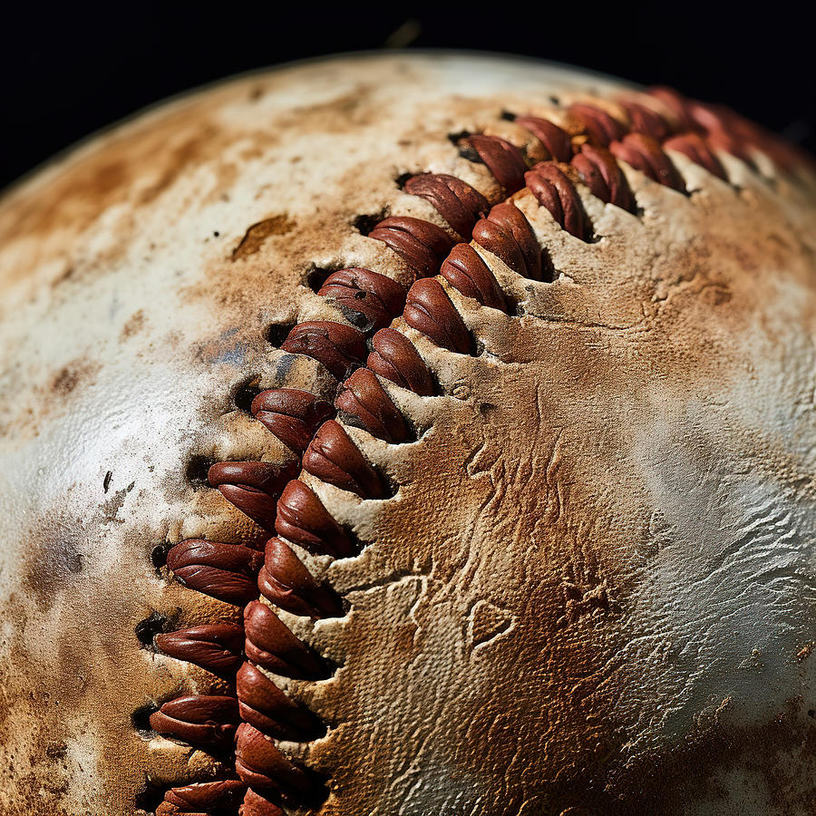 Texas Rangers Photograph - Worn Baseball by Athena Mckinzie