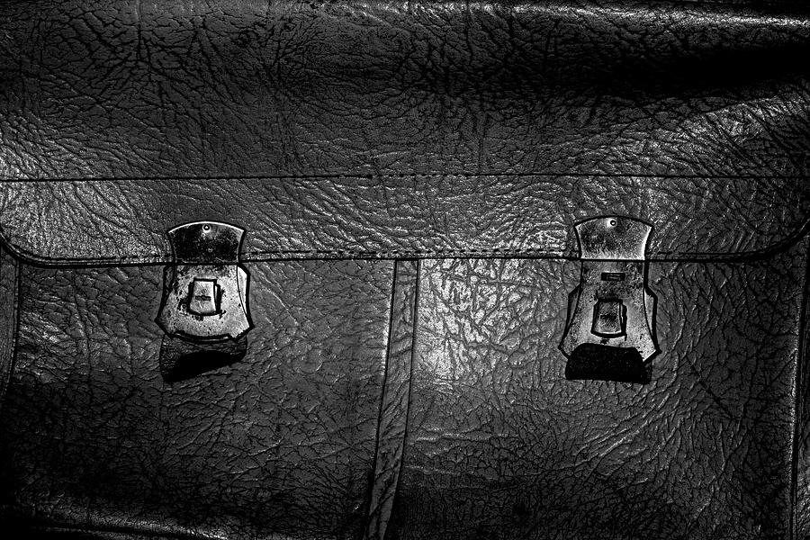 Worn leather briefcase - monochrome Photograph by Ulrich Kunst And Bettina Scheidulin