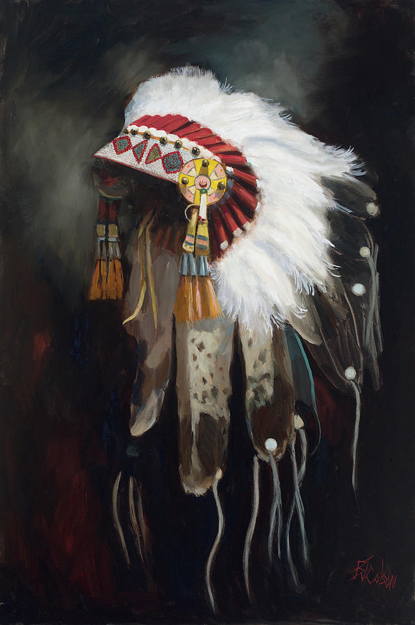 Native American Painting - Worn With Honor by Billie Colson