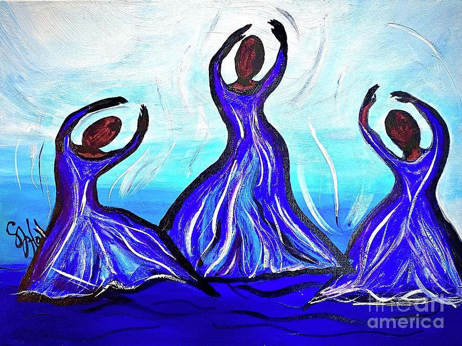 Worship Dancers Painting by Sheila J Hall