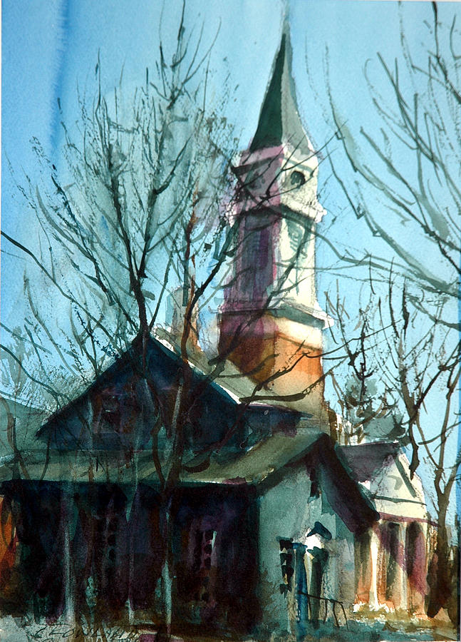 Wortgington  Presbyterian Church  Painting by Charles Rowland
