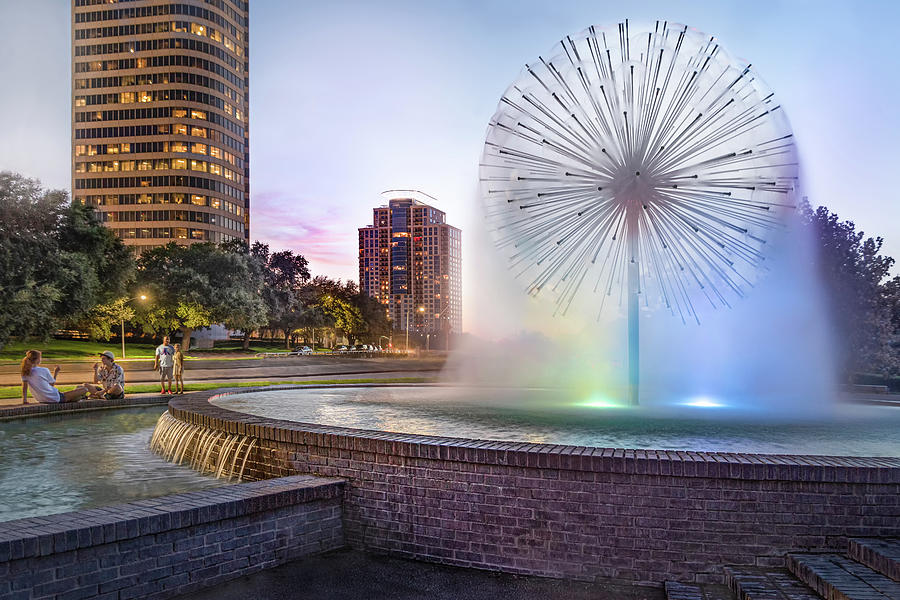 Wortham Fountain Photograph by James Woody