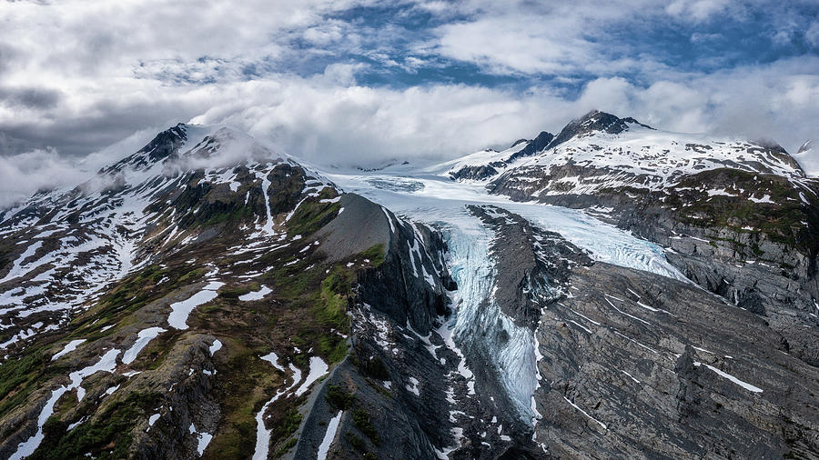 Worthington Glacier Close Up - Aerial Panorama Photograph