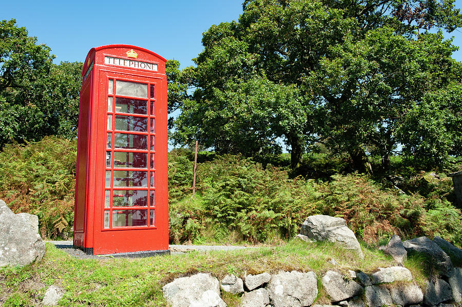 Wotter Red Telephone Box Dartmoor Photograph