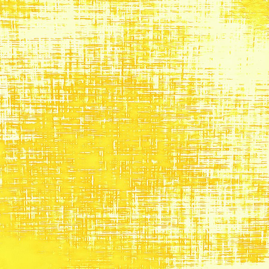 Woven Illuminating Yellow and White Abstraction Painting by Taiche Acrylic Art