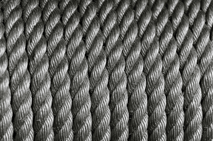 Woven Rope Pattern BW Photograph by Christi Kraft