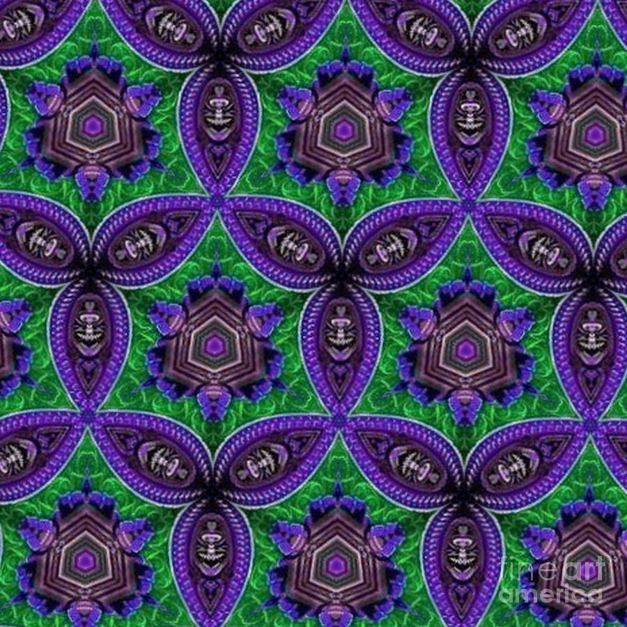 Wowww Purple Green Digital Art by Designs By L