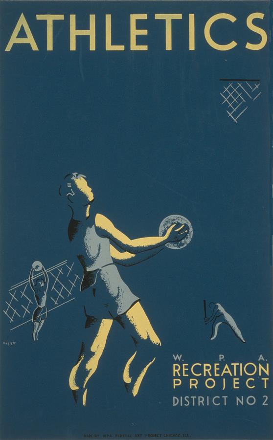 Vintage Drawing - WPA Athletics 1939 by Hazlett
