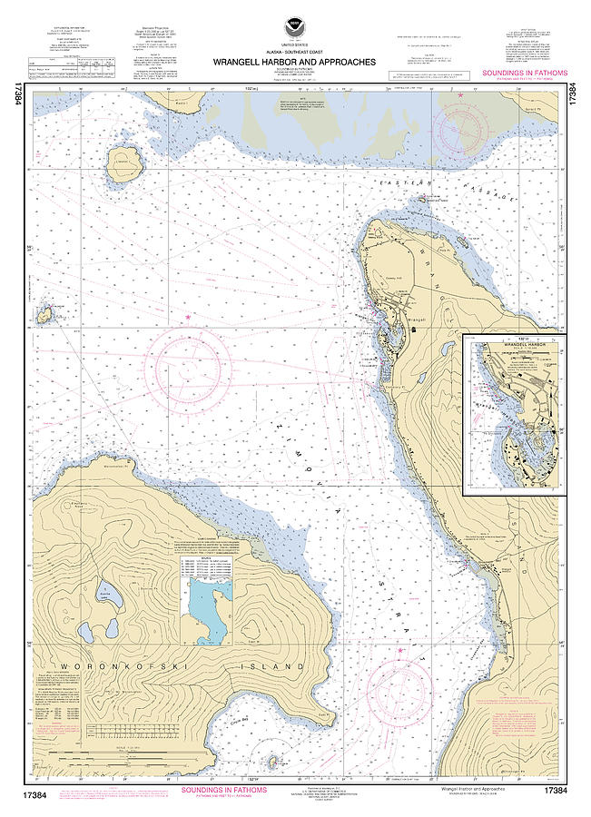 Wrangell Harbor And Approaches Alaska, Noaa Chart 17384 Digital Art by ...