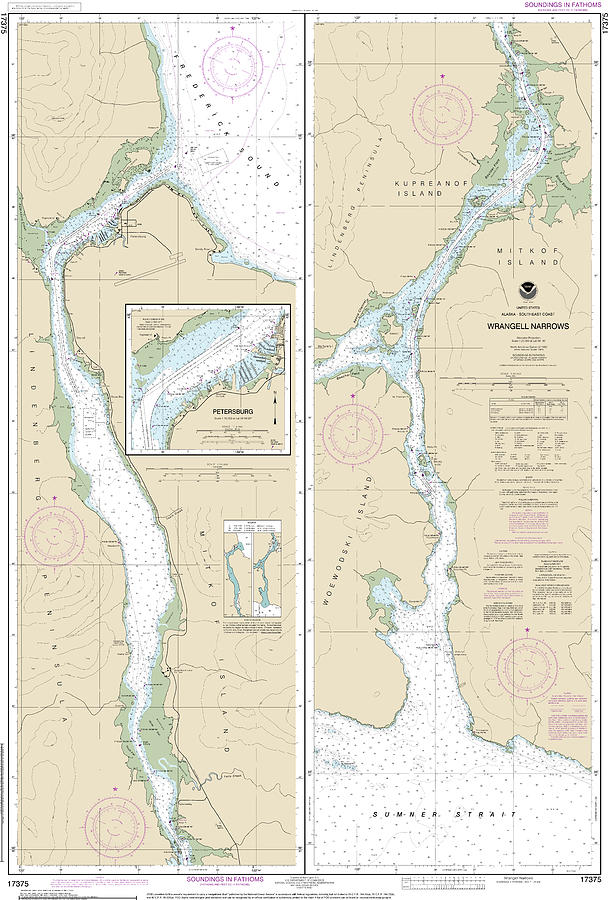 Wrangell Narrows Nautical Chart 17375 Digital Art by John Gernatt ...