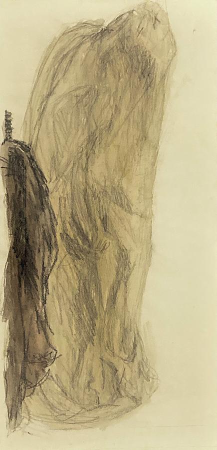 Wrapped figure with coat II Drawing by David Euler