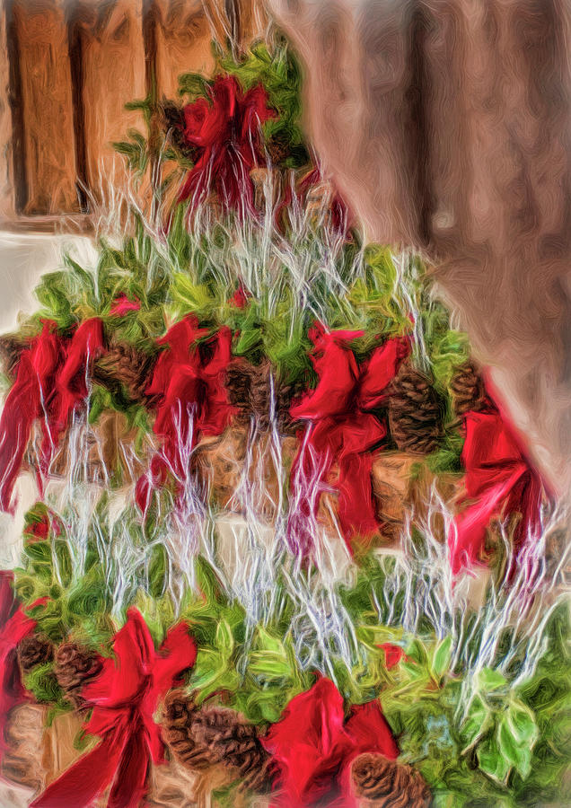 Wreaths in a barn Photograph by Cordia Murphy