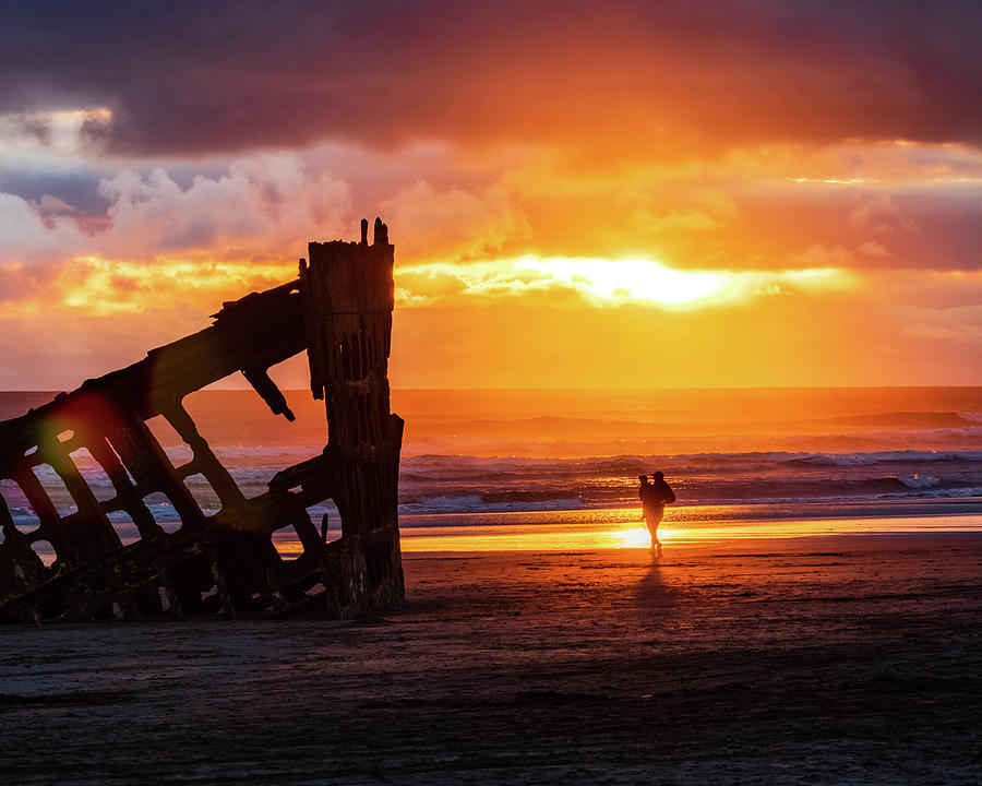 Wreck of the Peter Iredale Sunset Photograph by Catherine Avilez