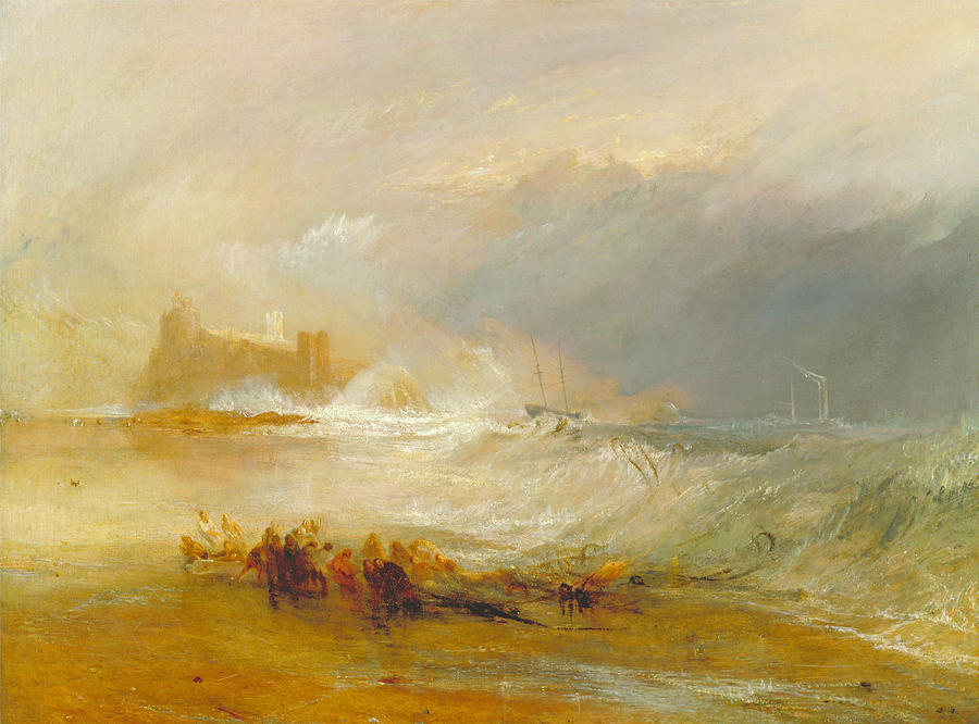 Wreckers. Coast of Northumberland, with a Steam-Boat Assisting a Ship off Shore Painting by Joseph Mallord William Turner