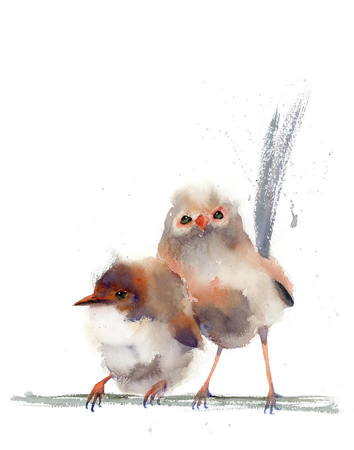 Wren Birds Painting - Wren Birds art print  by Paintis Passion