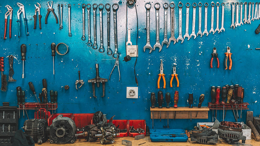 Wrenches set in the workshop Photograph by Obradovic