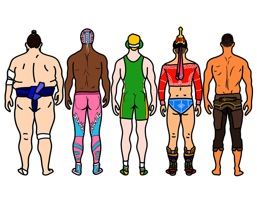 Wrestler Butts Drawing By Notsniw