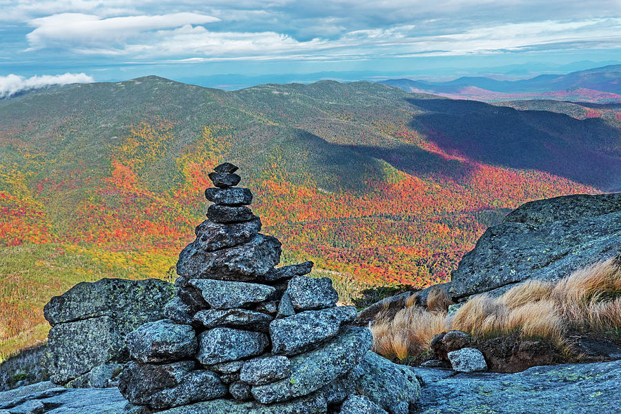 Wright Mountain Rock Cairn on a Beautiful Autumn Day in the Adirondacks Upstate New York Photograph by Toby McGuire