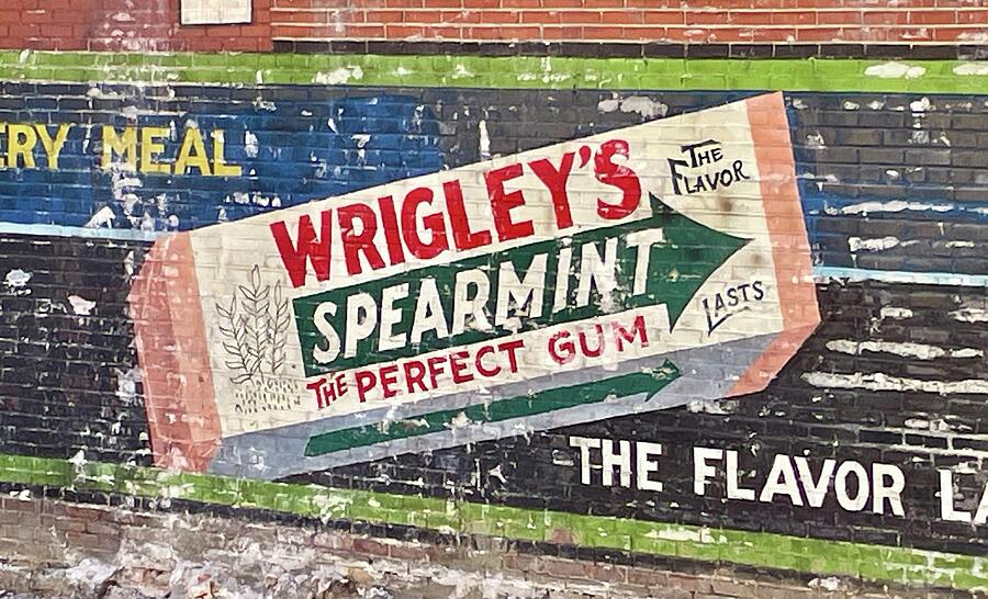 Vintage Photograph - Wrigleys gum sign by Jane Linders