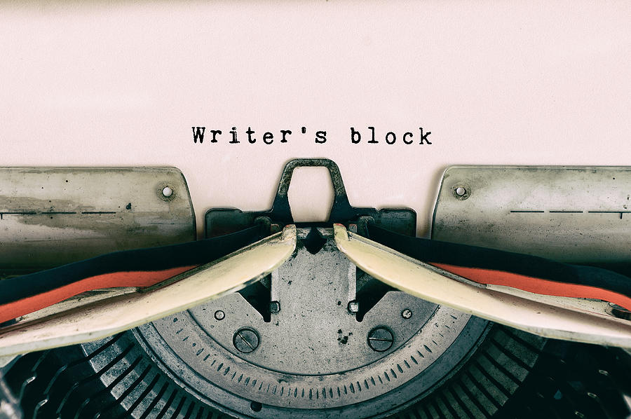 Writers block words typed on Vintage Typewriter Photograph by Nora Carol Photography