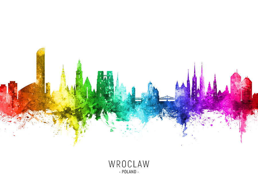 Wroclaw Poland Skyline #53 Digital Art by Michael Tompsett
