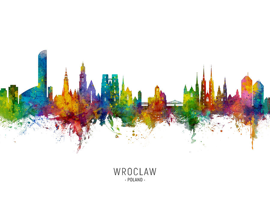 Wroclaw Poland Skyline Digital Art by Michael Tompsett