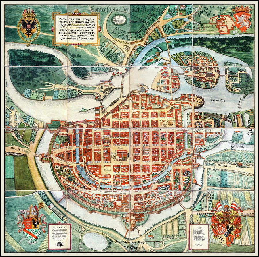 Wroclaw Poland Vintage Map 1562 Photograph by Carol Japp - Fine Art America