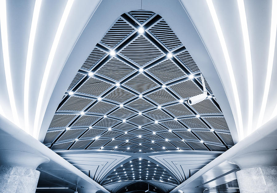 Wuhan, Wuhan Metro Station,modern roofed structure Photograph by Jia Yu
