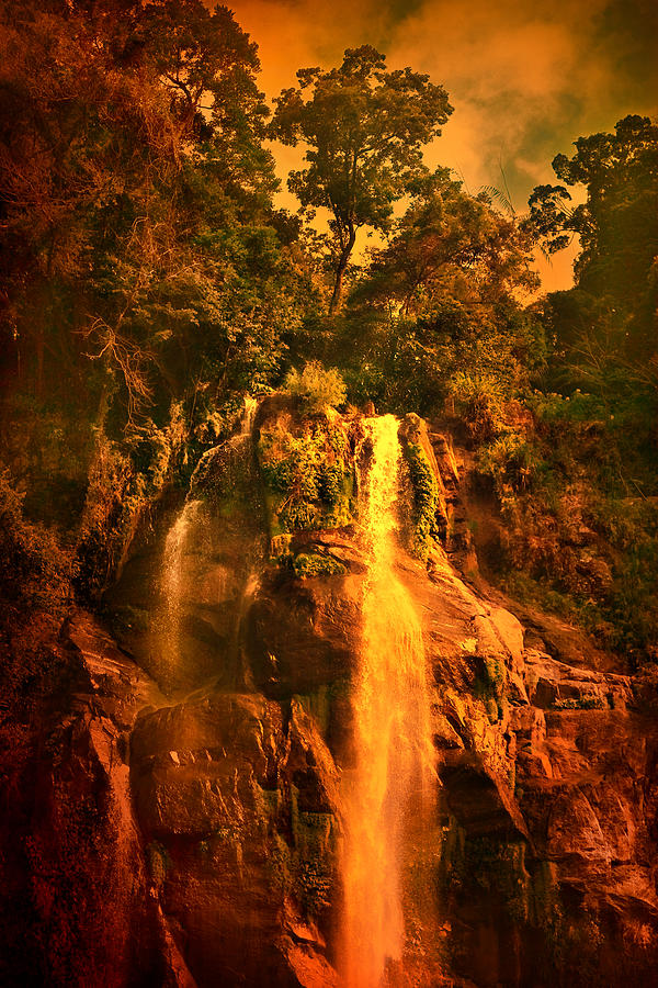 Wulai Waterfall Digital Art by Edward Galagan