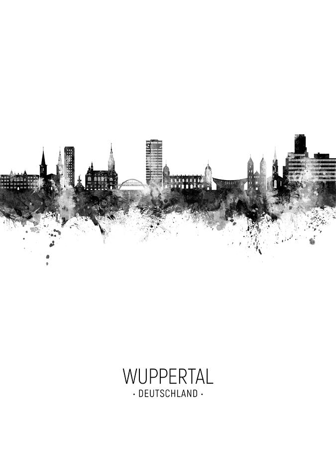 Wuppertal Germany Skyline #08 Digital Art by Michael Tompsett